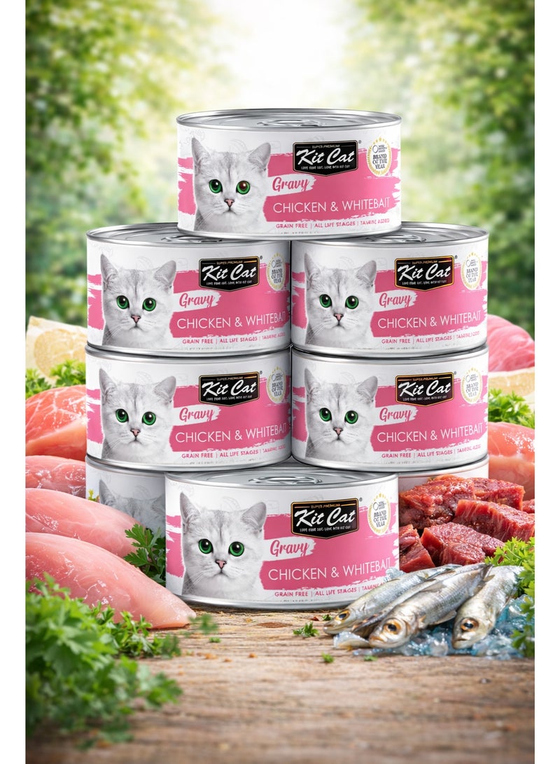 Super Premium Chicken & Whitebait in Gravy Grain Free Canned Cat Food 70g